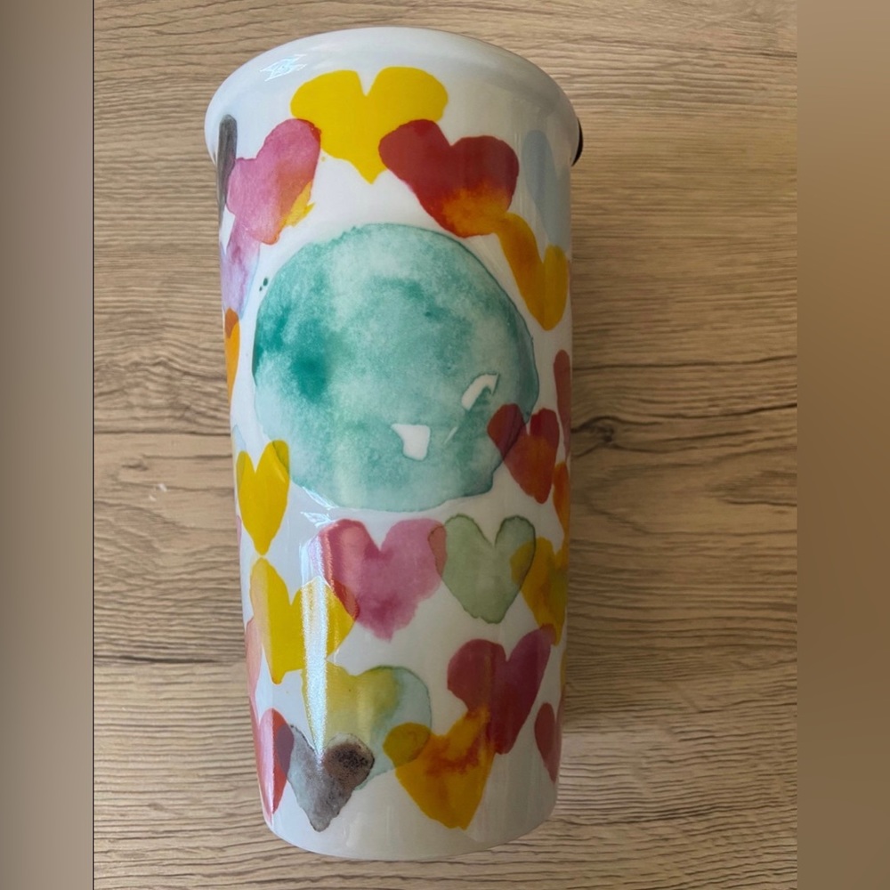 Starbucks Watercolor Hearts Ceramic Tumbler